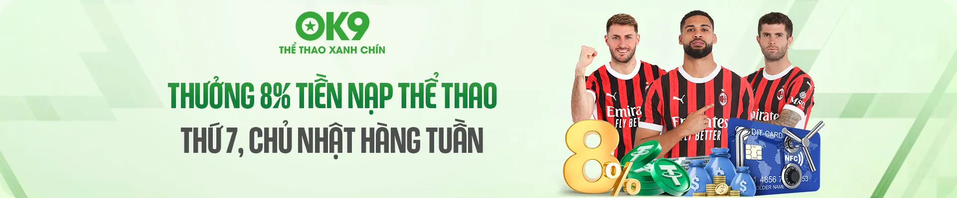 khuyến mãi ok9 thưởng nạp thể thao cuối tuần